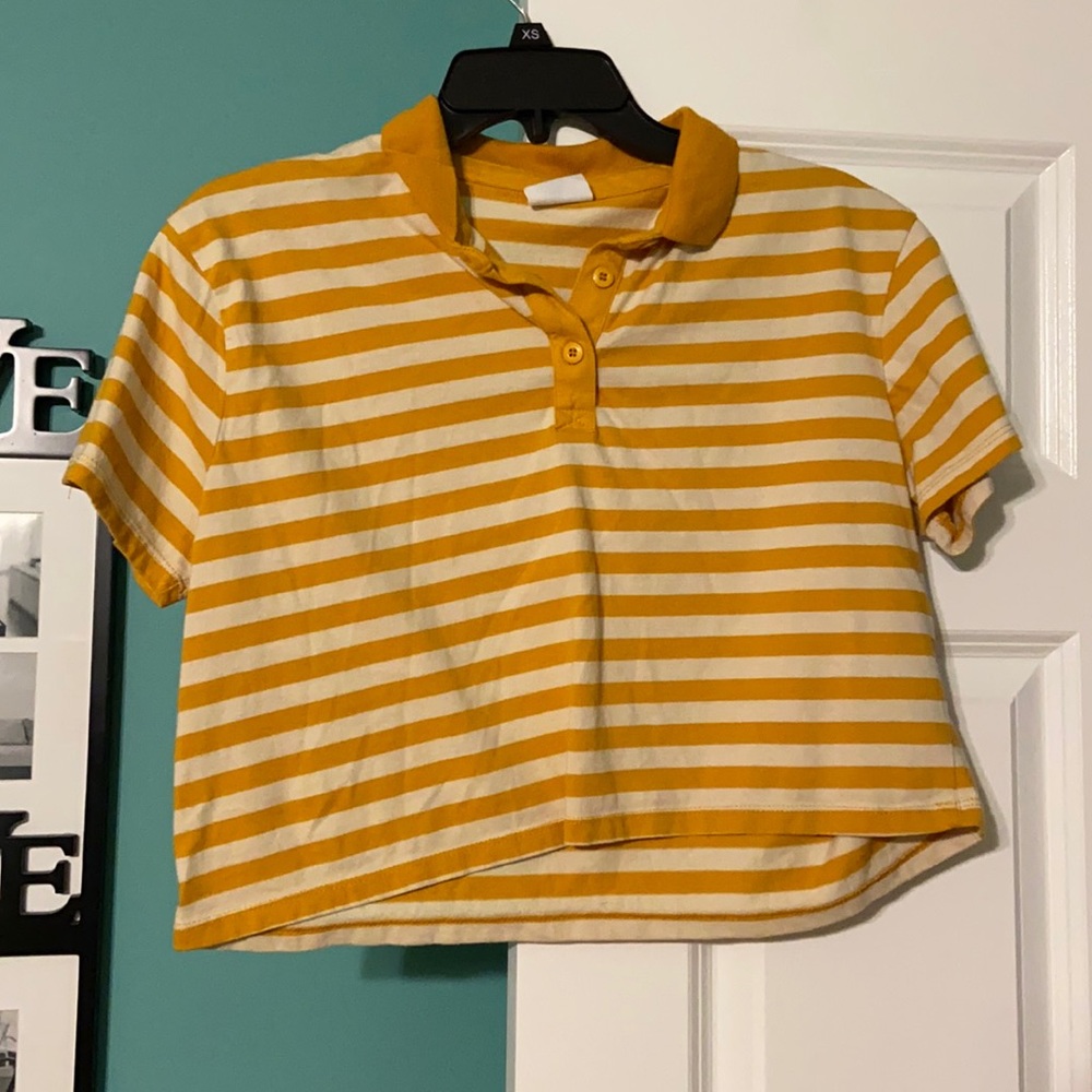 Mustard striped t-shirt, size M